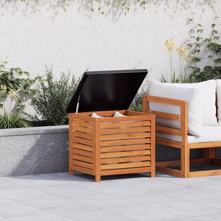 vidaXL Contenitore da Giardino in Legno di Eucalipto Oliato, Marrone, L 60 cm x P 50 cm x H 55 cm