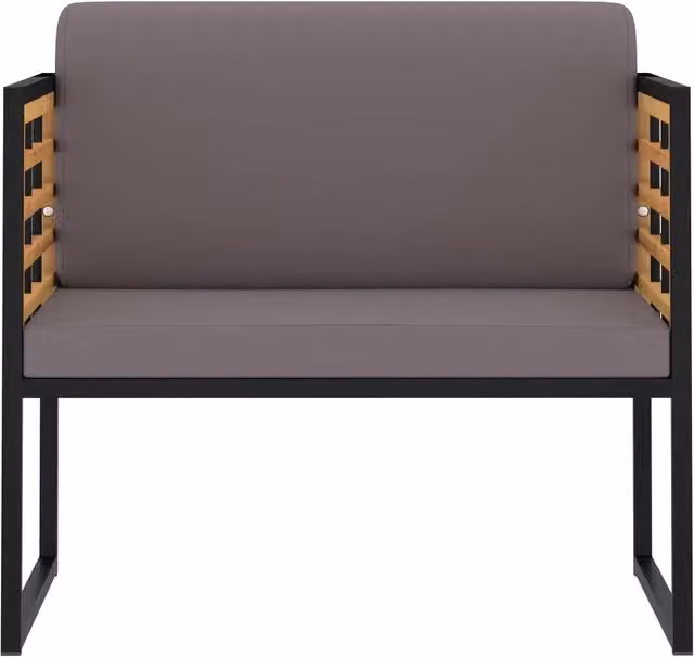Sedie da Giardino con Cuscini 2 pz in Legno Acacia Grigio Scuro 46508