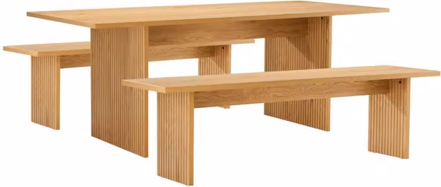 ALMASet di tavolo e 2 panche in stile scandinavo da 180 cm