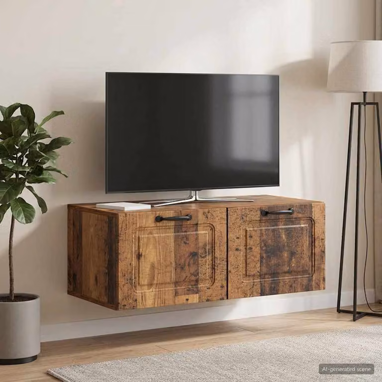 vidaXL Mobile Porta TV da Muro in Legno Antico Marrone L 78,5 cm x P 41 cm x H 30 cm