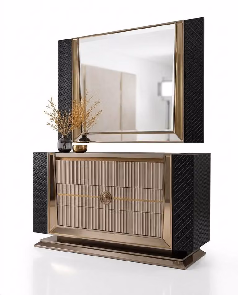 Comò da trucco lussuoso con specchio e design moderno