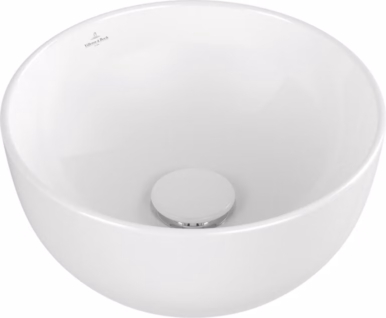 Lavabo da appoggio V&B Artis d 32,5 cm, rosso, senza foro per rubinetto, senza sfioratore, incasso.