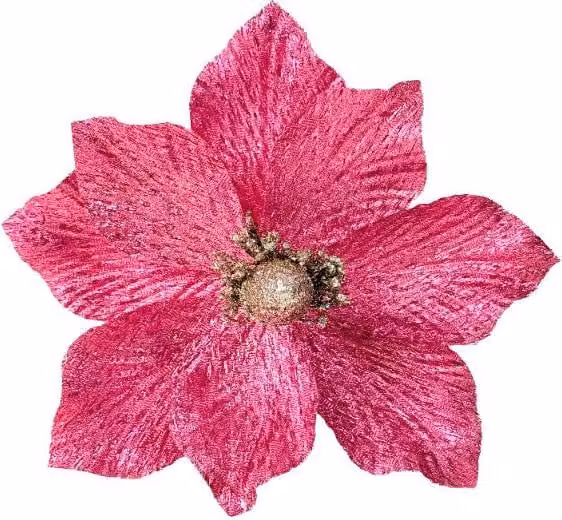 Fiori per l'albero di Natale - Magnolia fucsia su uno stelo lungo 21 cm