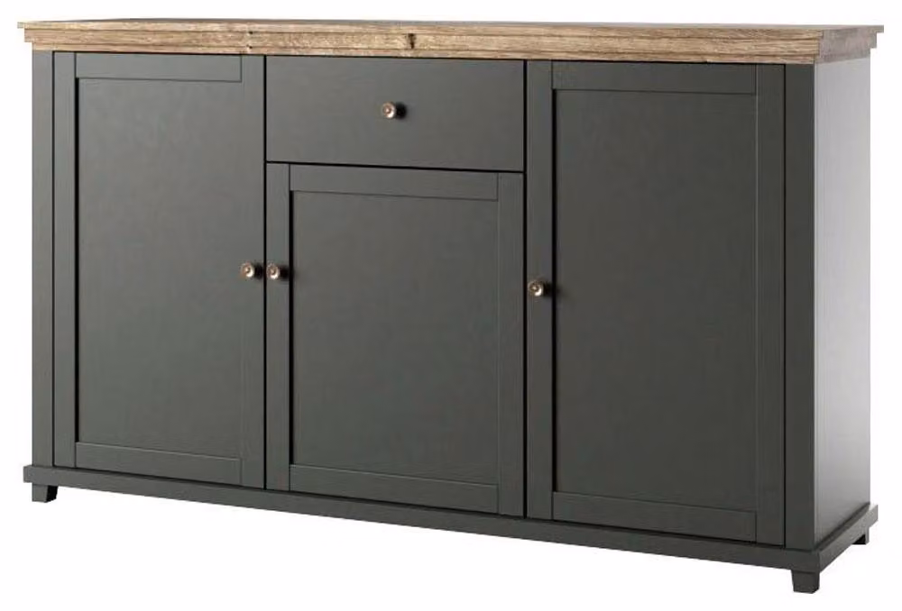 Credenza Elda 160x42x93 cm verde rovere Lefkas a 3 ante