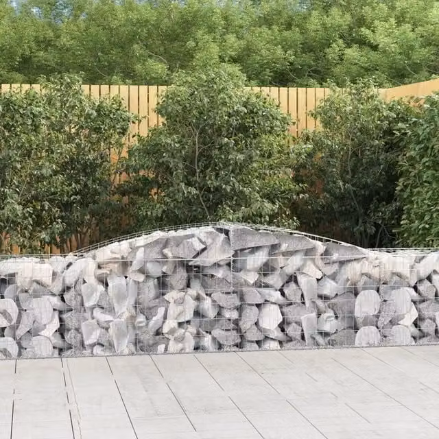 Cesti Gabbioni ad Arco 5 pz 400x50x60/80 cm Ferro Zincato 3146973