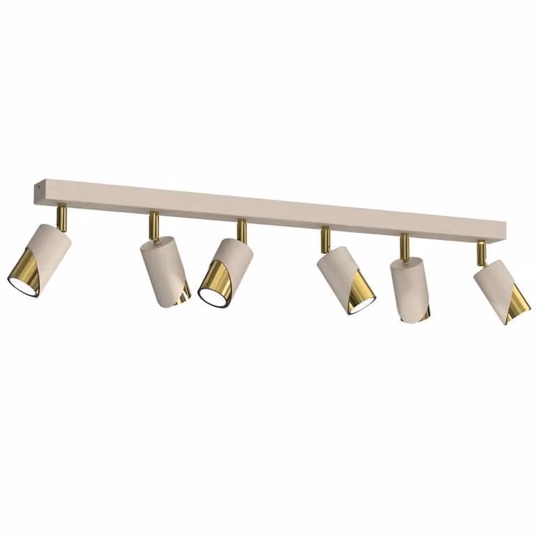 Lampada da soffitto Shift, color crema-oro lucido, 6xGU10x15W, metallo, dimensioni: 17x90x5,5 cm, IP20, Luminex