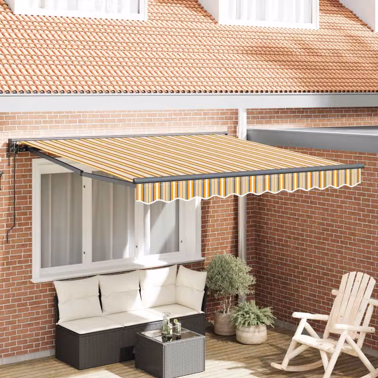 vidaXL Semi-cassette con motore in alluminio e poliestere, Giallo e Grigio, L: 300 cm