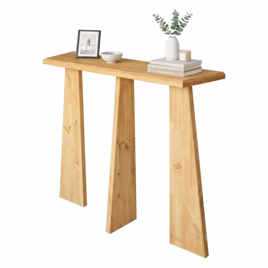 Consolle TomoeGozen DMORA in legno color quercia, L: 100 cm, P: 28 cm, H: 83 cm – 2