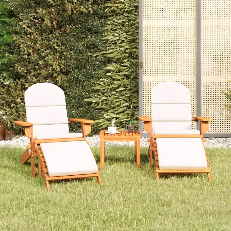 Set Salotto da Giardino Adirondack vidaXL in Legno di Acacia con Cuscini Inclusi