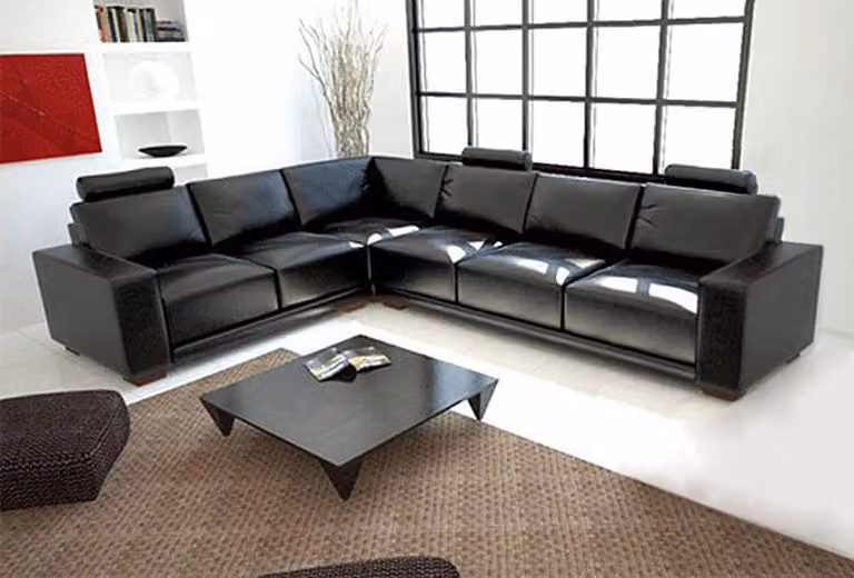 Ledersofa Couch Wohnlandschaft Ecksofa Eck Garnitur Design Modern Sofa A1121B