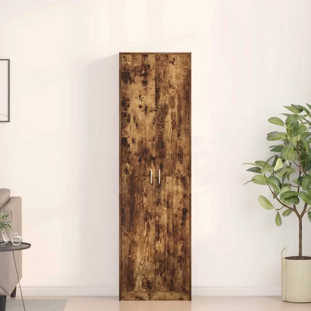 Armadio moderno vidaXL in legno MDF color rovere fumé L: 55 cm, P: 25 cm, H: 189 cm