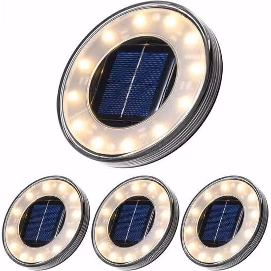 Illuminazione di base a energia solare - Illuminazione esterna a LED a energia solare - Illuminazione per terrazze a energia solare - Illuminazione di base a energia solare - Illuminazione esterna per vialetti, giardini, sentieri e terrazze - Bianco caldo