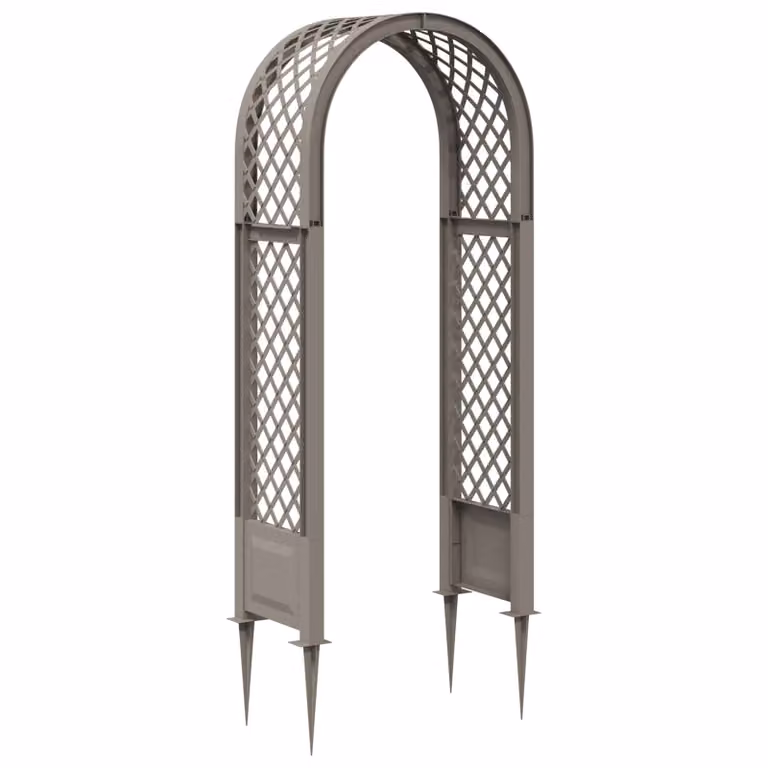 Arco per rose vidaXL in plastica grigio con supporto per piante rampicanti L: 218 cm, P: 97 cm, H: 43 cm