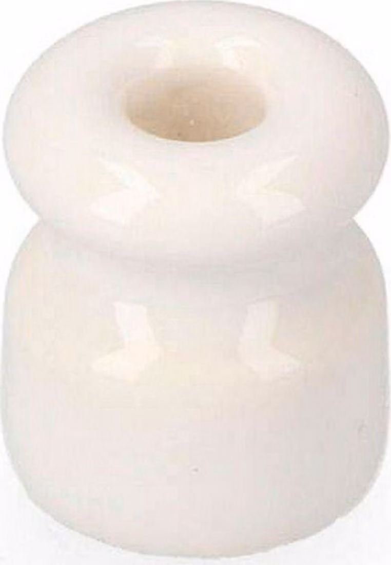 Isolatore per cavi intrecciati in porcellana Edm 67320 Bianco Bianco Taglia Unica