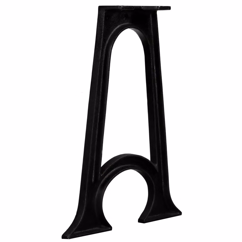Coppia di gambe per tavolo da pranzo vidaXL in metallo nero lucido con base ad arco stile industriale H: 72 cm, L: 61 cm, P: 61 cm – 2