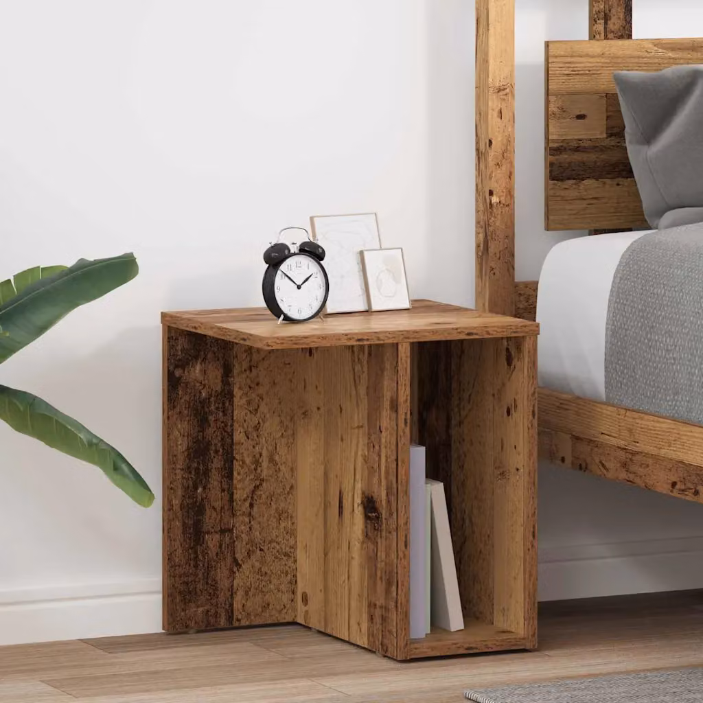 Set di 2 tavolini moderni vidaXL in legno marrone con finitura opaca L/P/H: 37 x 32 x 40 cm