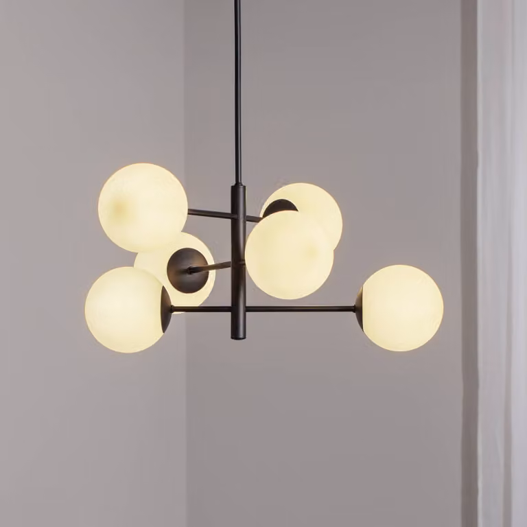Lampada a sospensione in vetro Aurora Domiluce, dimmerabile, Nero, Soggiorno / Sala da pranzo, Vetro, Lampada a sospensione