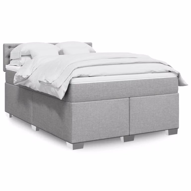 Maison Exclusive - Giroletto a Molle con Materasso Grigio Chiaro 160x200cm Tessuto