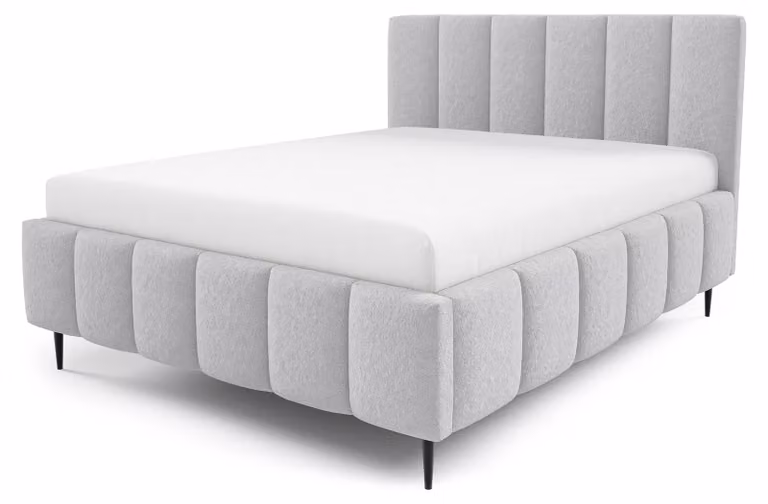 Letto imbottito con contenitore integrato, modello Nerom Aschiger Schimmer, dimensioni 140 x 200 cm