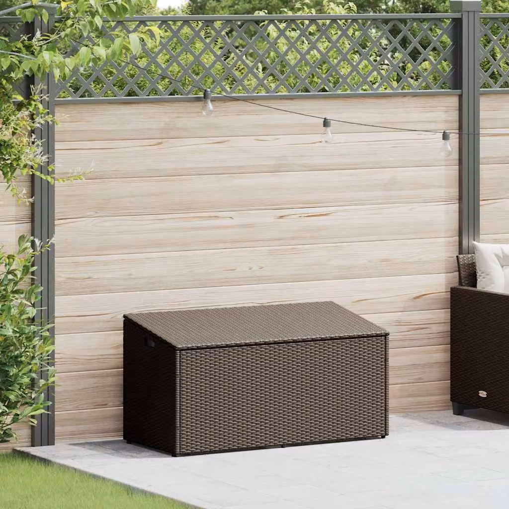 Baule da Giardino Marrone 110x50x58 cm in Polyrattan
