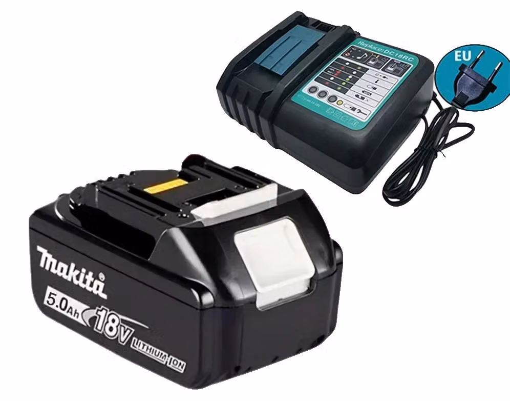 Batterie, capacità 5,0 Ah, agli ioni di litio, 1 batteria, 1 caricabatterie