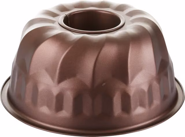 Stampo per Bundt Cake Baker's Secret in acciaio al carbonio antiappiccicante, colore oro, diametro: 22 cm – 1