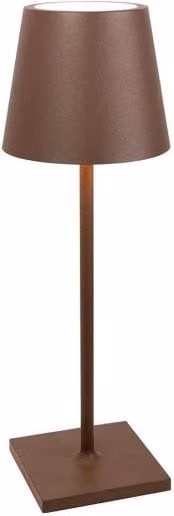 Zafferano Lampada a led da tavolo Poldina L Desk Corten ricaricabile e dimmerabile con batteria fino a 12 ore
