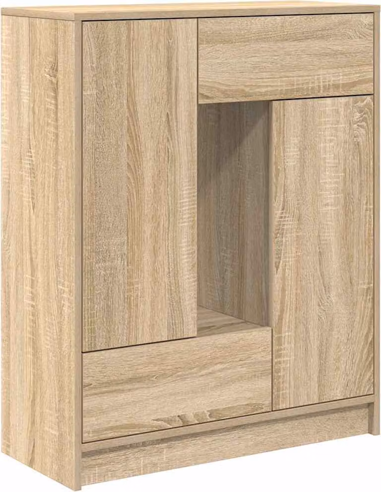Credenza con Cassetti e Ante Rovere Sonoma 73x31x90 cm