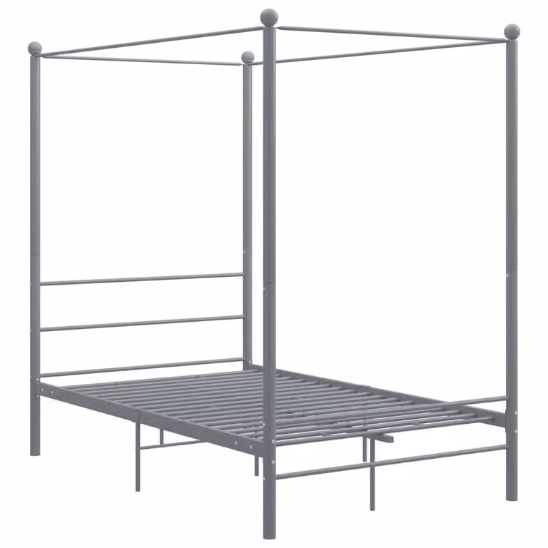 The Living Store letto a baldacchino in metallo grigio 120x200 cm