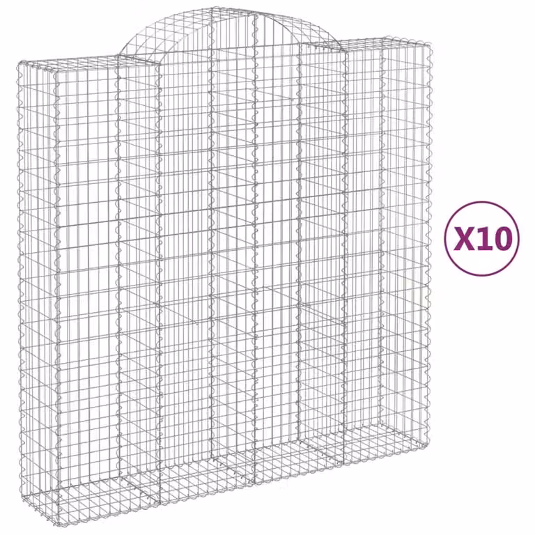 Cesti Gabbioni ad Arco 10 pz 200x50x200/220 cm Ferro Zincato