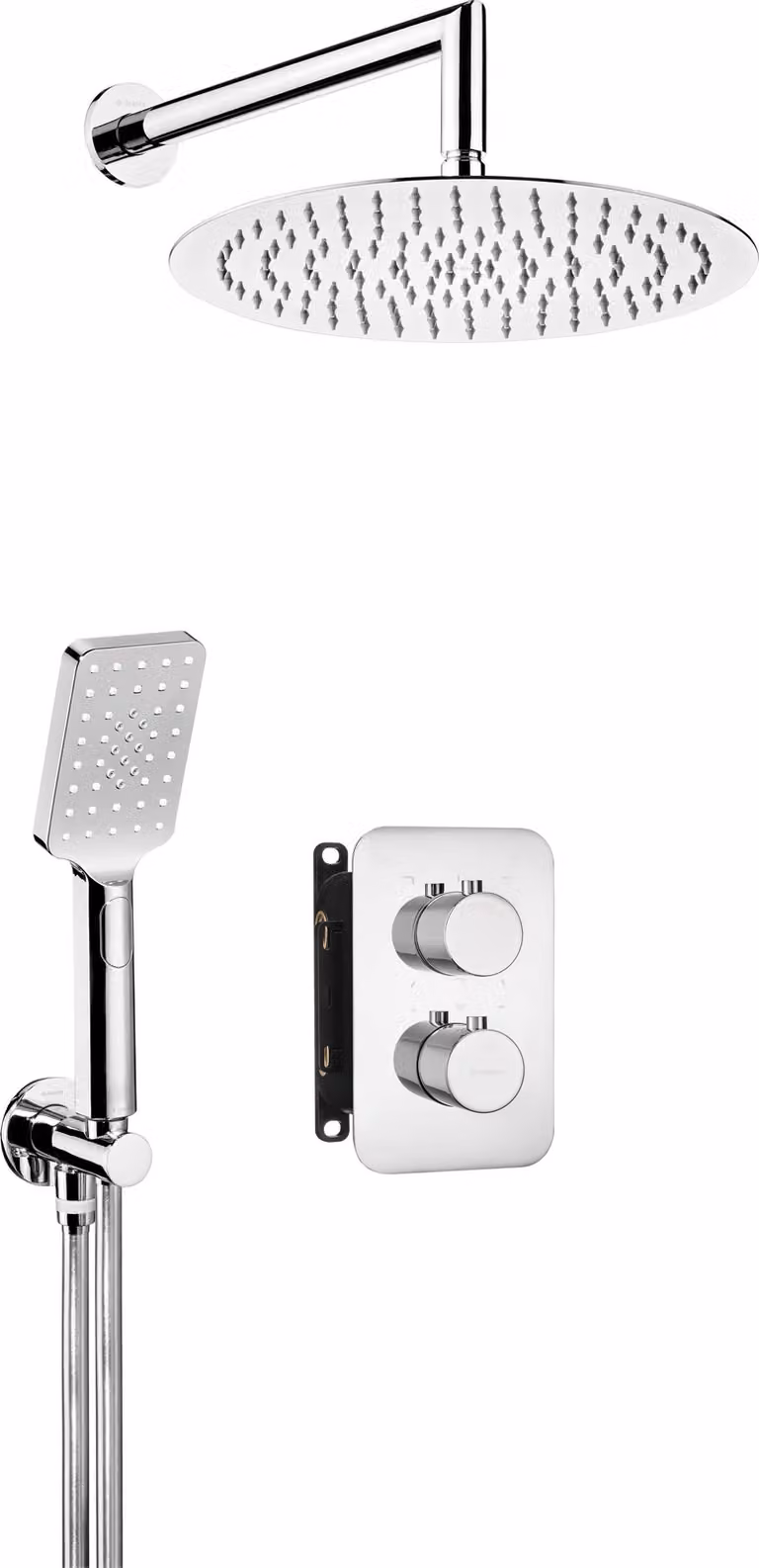 Set doccia a incasso, con box termostatico cromo