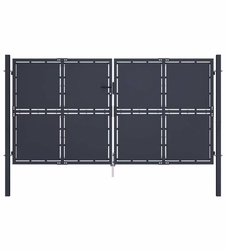 Cancello per Giardino in Acciaio 300x175 cm Antracite