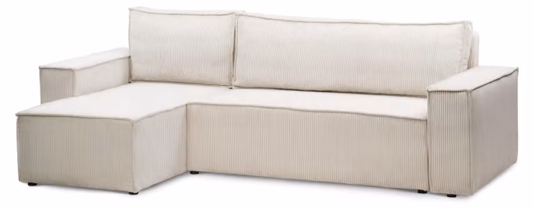 Divano a tre posti con funzione letto, colore beige porcellana
