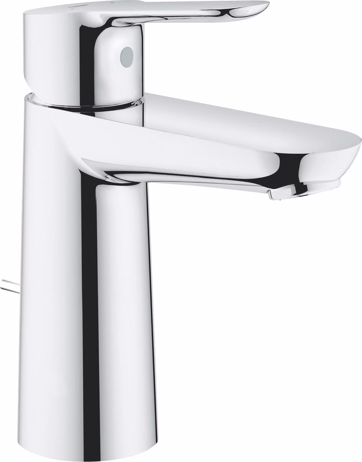 Miscelatore per lavabo, taglia media, cromato, monoblocco, con asta di comando, a risparmio idrico