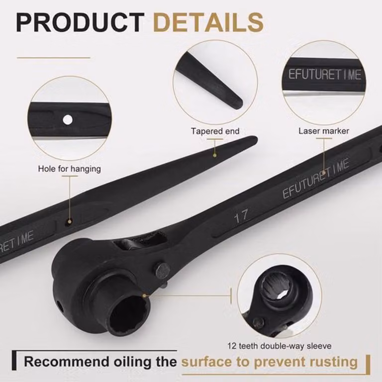 Set di chiavi a forchetta - 17/19 mm / 19/22 mm - Diritte/Curve