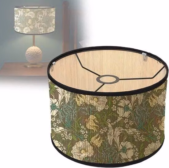 Copertura per lampadario in bambù in stile rustico multicolore con attacco E27 a forma cilindrica