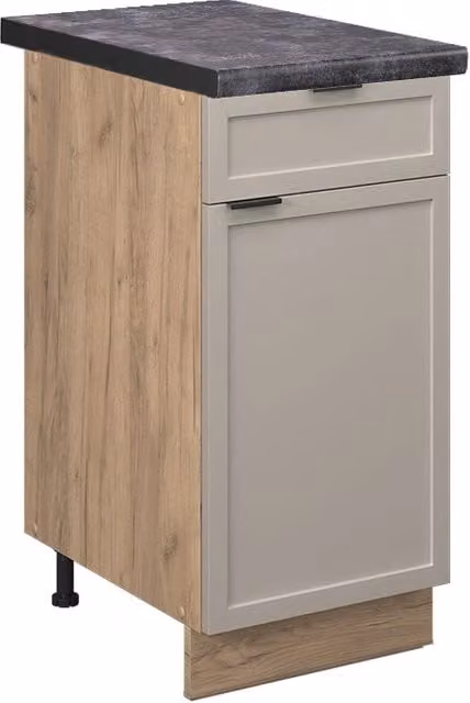 Mobiletto base per cucina Fame-Line GrigioBeige/Rovere dorato 40 cm, PL Antracite Vicco