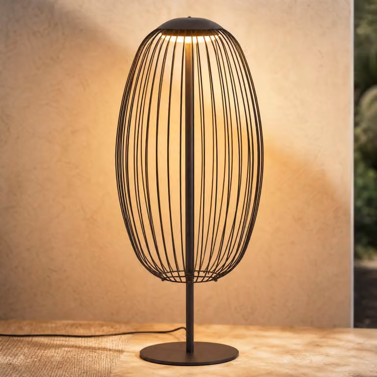 Lampada da terra esterno a LED Lucande Richi, nera, altezza 90 cm, IP44 Richi, Nero, Metallo, Moderno