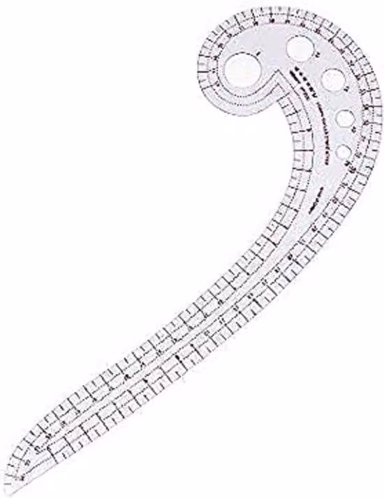 Righello da cucito in plastica con curva francese - Righello metrico da cucito
