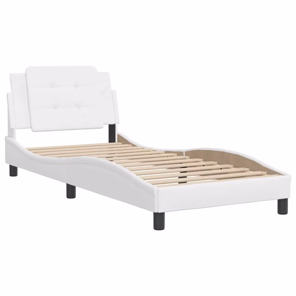 Giroletto senza Materasso Zadar Bianco 90x200 cm in Pelle finta