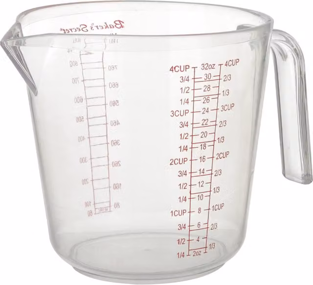 Caraffa graduata Baker Secret in plastica trasparente da 900 ml