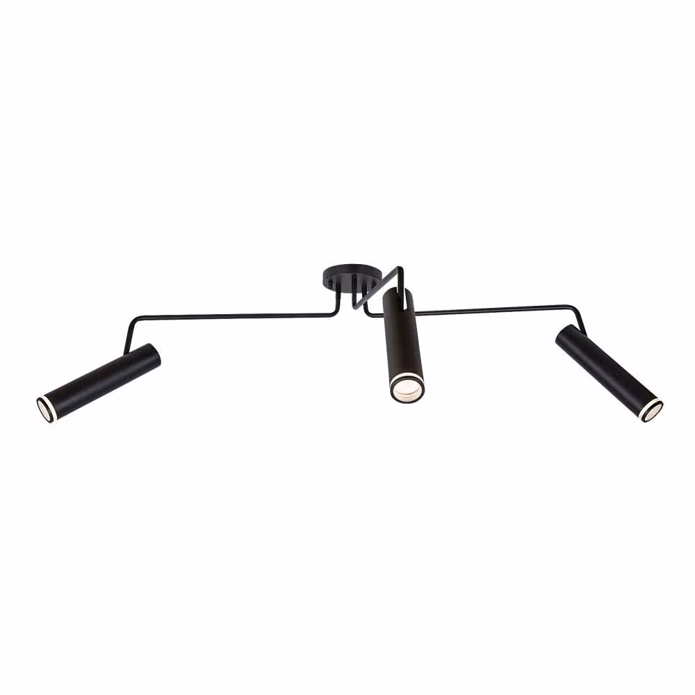 Rabalux Lampada da soffitto nera Senobia per lampadina 3x GU10 73039