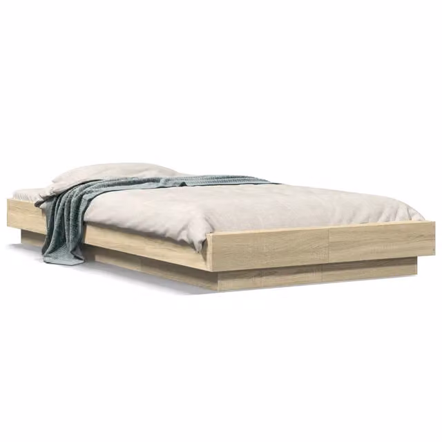 Letto singolo per adulti in legno multistrato Rovere Sonoma L: 90 cm, P: 200 cm