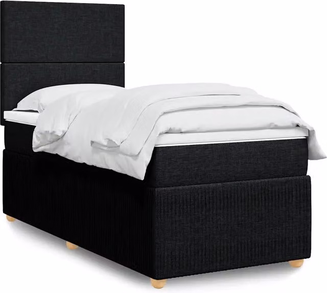 Letto Ibrido con Giroletto a Molle e Materasso vidaXL, Colore Nero e Bianco, L/P: 100 x 200 cm