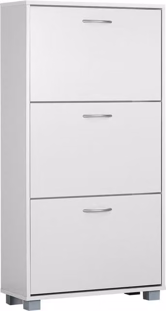 Scarpiera moderna Casaria con ante a ribalta Bianco opaco L/P/H: 115 x 60 x 24 cm