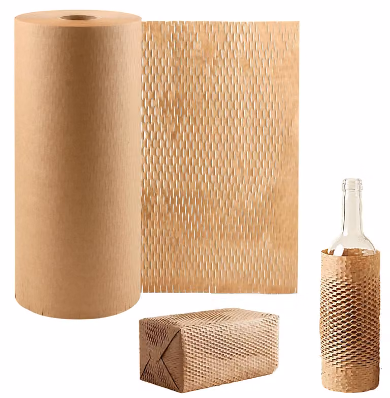 Carta alveolata marrone, dimensioni 30 cm x 100 m, grammatura 80 g/m², carta kraft