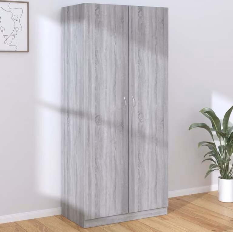 vidaXL Armadio Grigio Sonoma 90x52x200 cm Materiale a base di legno - Armadio - Armadi - Guardaroba - Armadio - Armadio portaoggetti