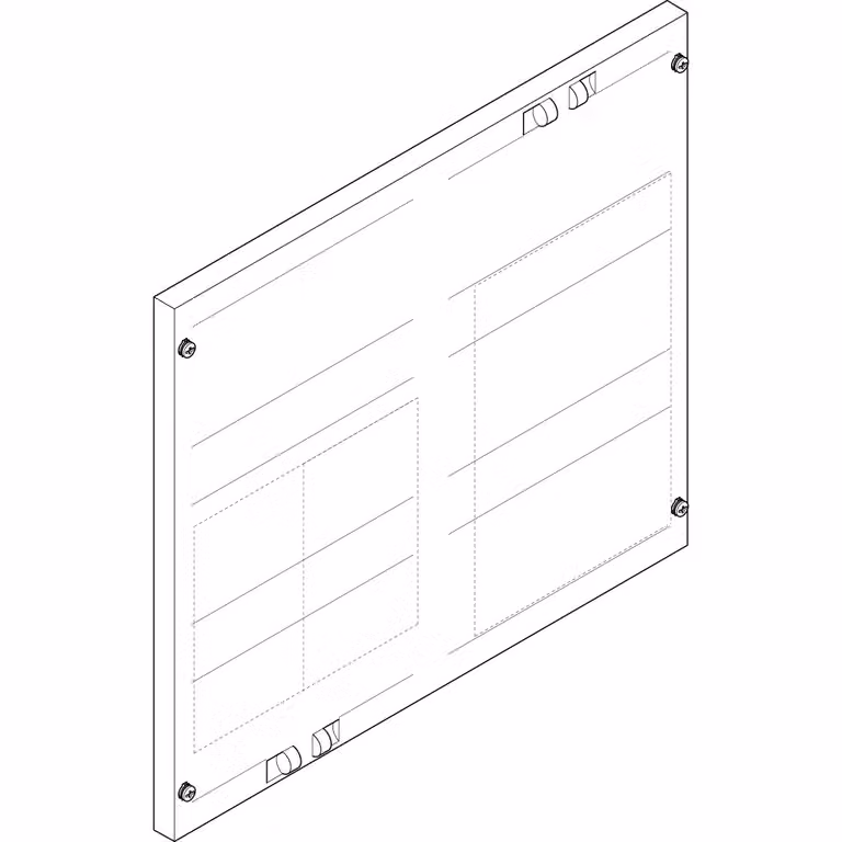 Piastra di copertura ABN 500x450 mm 2FB/3RE_NH1-00, raccoglitore da 40 mm per sezionatori NH1 / NH00, EBM 70 mm FAP23519N