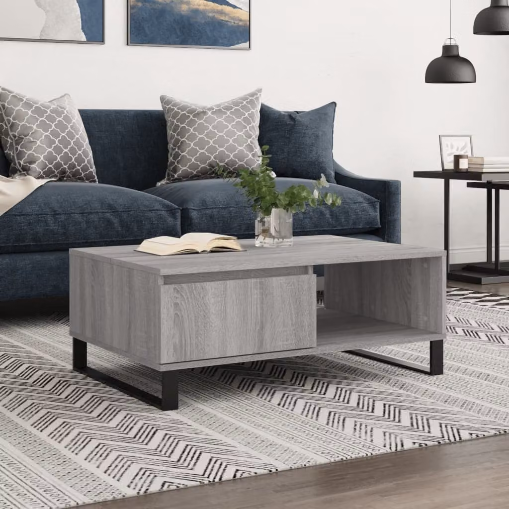 Maison Exclusive - Tavolino grigio Sonoma 90x60x35 cm Materiale ligneo