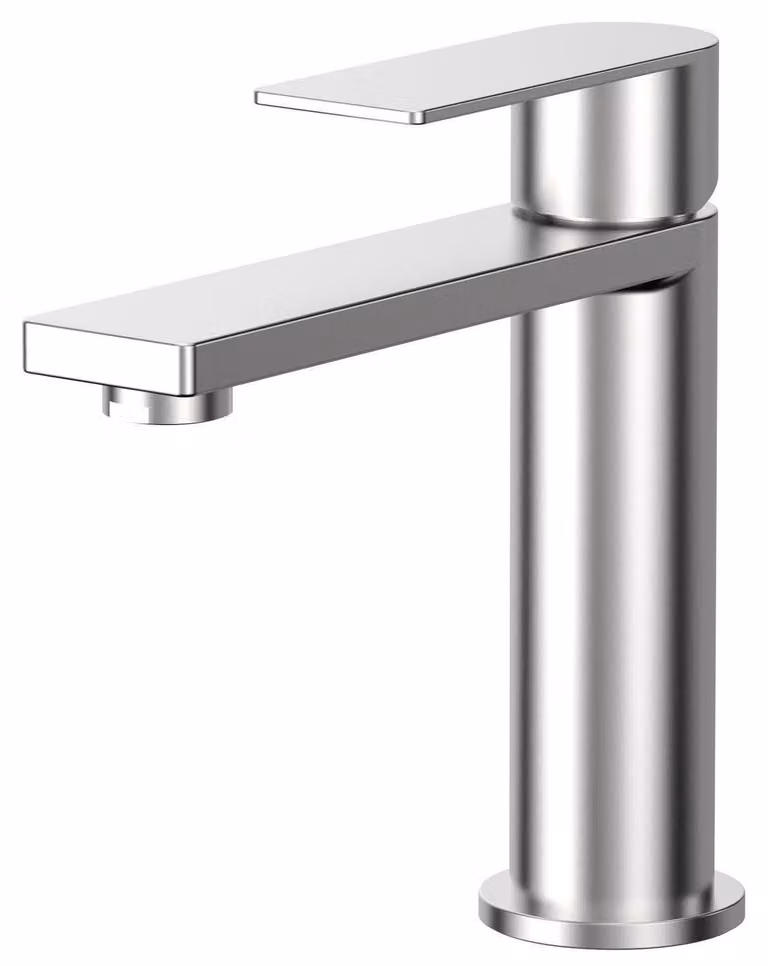 Miscelatore per lavabo in acciaio inossidabile 304, con altezza del beccuccio di 122 mm, completo di tubi di collegamento